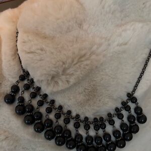 Chic Black Beaded Necklace